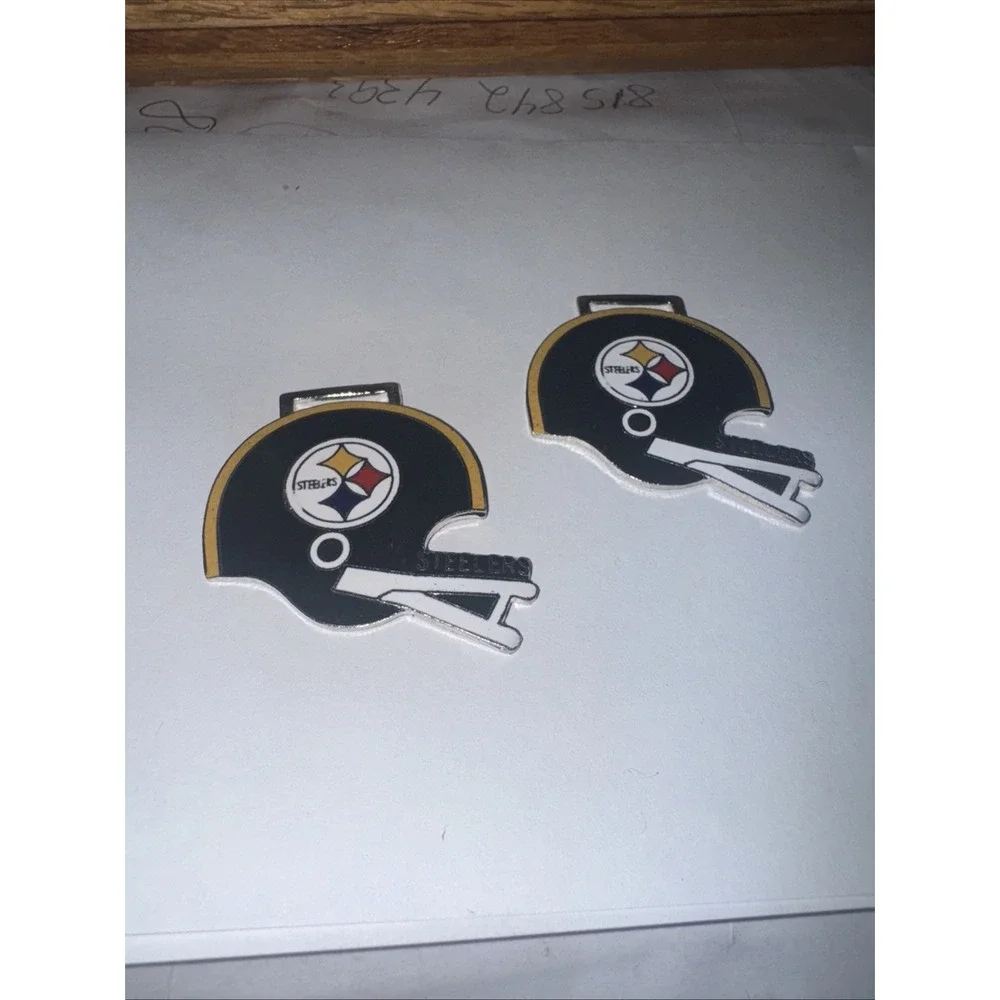 Two‎ Pcs. Pittsburg steelers Watch Fob key chain Ring Cool Charm Football Helmet